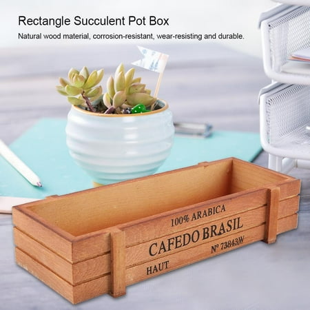 Vintage Flower Planters Ejoyous Vintage Wood Flower Planter Succulent Pot Rectangle Box for Home Desktop Storage Tray , Succulent Flower Box, Succulent Storage ()