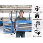 Airaj 6-Drawer Rolling Tool Cabinet with Storage and Wheels, Blue, 24.40