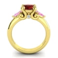 thumbnail image 4 of Diamond-Capitals 2.50 Carat Elegant Round Cut Garnet & Pink Sapphire Gemstone Three Stone Ring for Anniversary Gift 18K Yellow Gold Size 10, 4 of 8