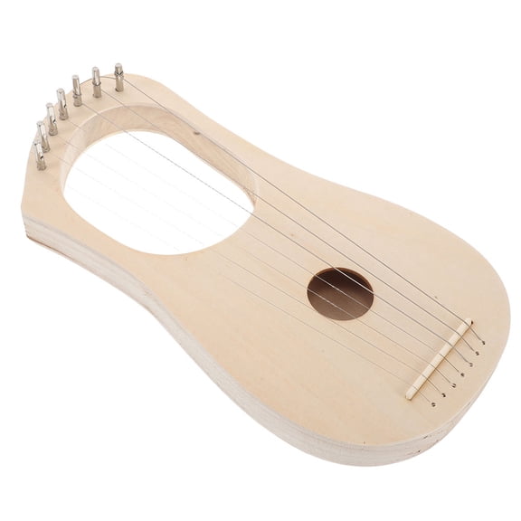 OUNONA 1Set Wooden Lyre Harp Kit for Beginners with Bass Lyre Sound and Quick Assembly Beige