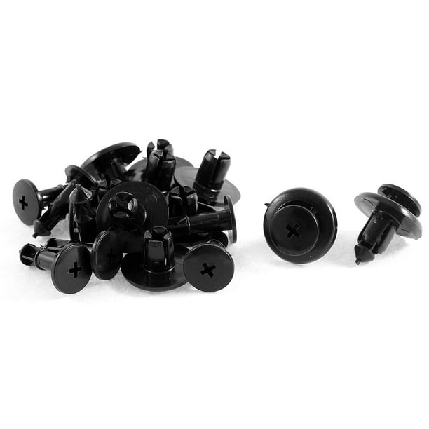 Remache de guarnición de protector de salpicaduras de motor de plástico negro de 10 piezas