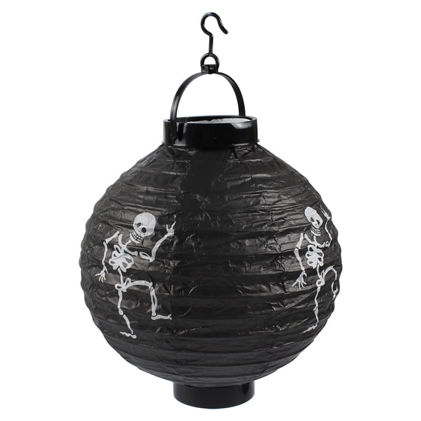 Fiudx Linterna Embrujada, Diseño de Papel Luminoso, Material Duradero y Reutilizable, Decoración para Fiestas o Halloween, Uso Interior o Exterior, Requiere 2 Pilas Aaa, 20 Cm de Diámetro.
