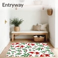 thumbnail image 3 of ODIKA 3'x5' Machine Washable Non-Slip Area Rug, Joyful Santa Helper Woodland Creatures Festive Accent Trio High Traffic Rug, Red, 732870, 3 of 7