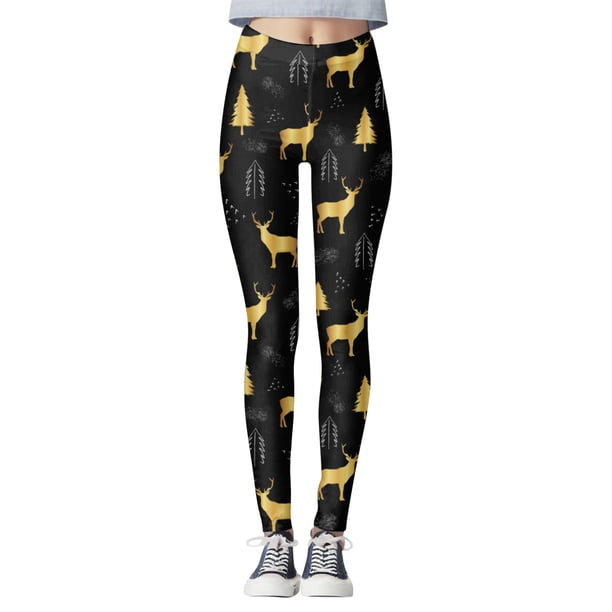 Gibobby Leggings deportivos mujer Mallas con estampado navideño para mujer, mallas deportivas con Control de Yoga, mallas deportivas para mujer, mallas de cintura alta(Dolado,XG)