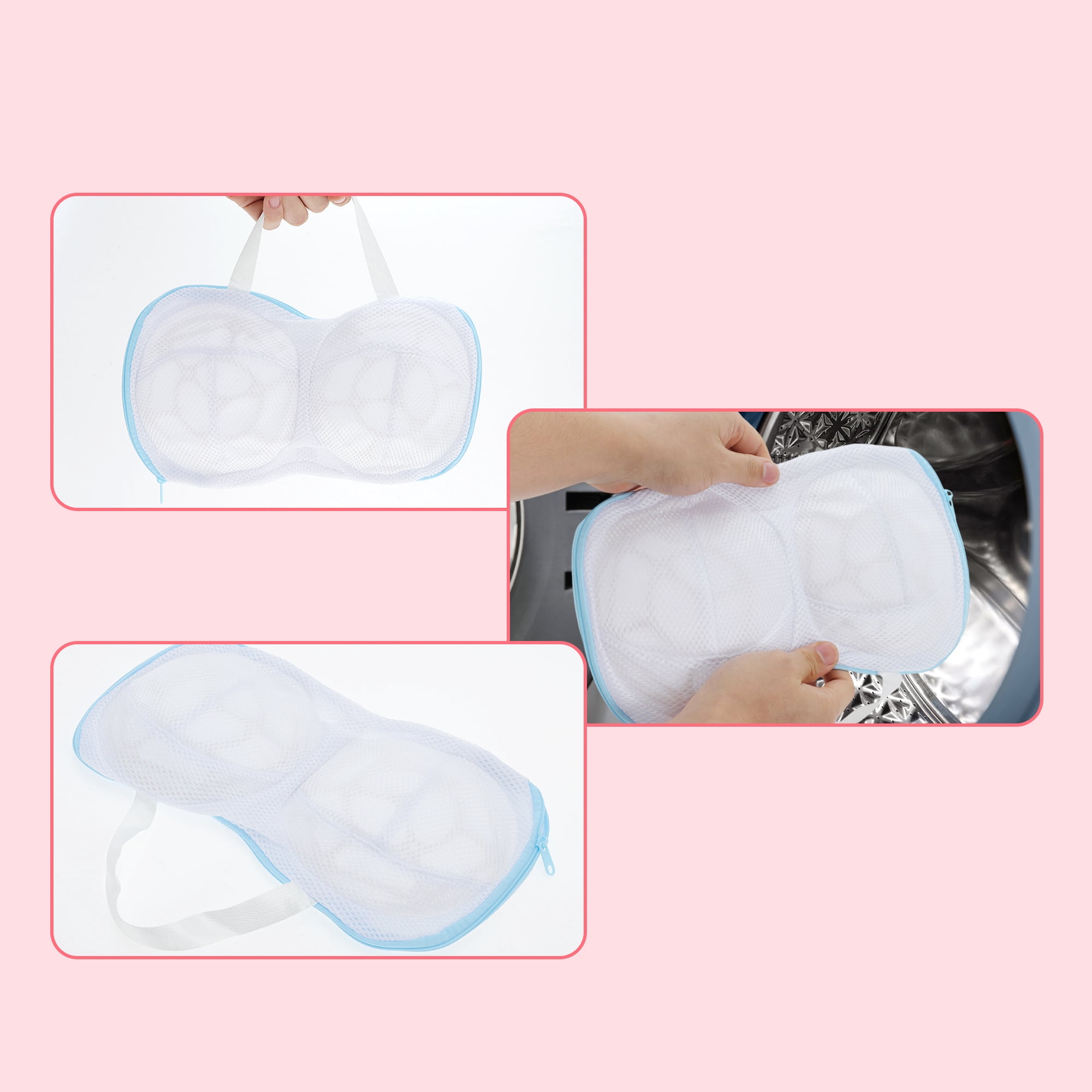 Unique Bargains Mesh Laundry Bags for Delicates with Zipper Closure Blue