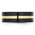 thumbnail image 3 of Ceramic Flat Black with Real 14kt Inlay 8mm Polished Band Size: 10; for Adults and Teens; for Women and Men, 3 of 6
