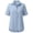 Light blue, variant on Women's Shoulder Cut Front Short Back 3/4 Length Sleeve Button down Shirts Cotton Linen Top Casual Loose Blouses Black 5Xl