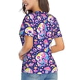 thumbnail image 3 of Xecao Skull colorful mushroom for Women's V-Neck T-Shirts-Elegant Half-Sleeve Tops Perfect for Summer-X-Large, 3 of 5