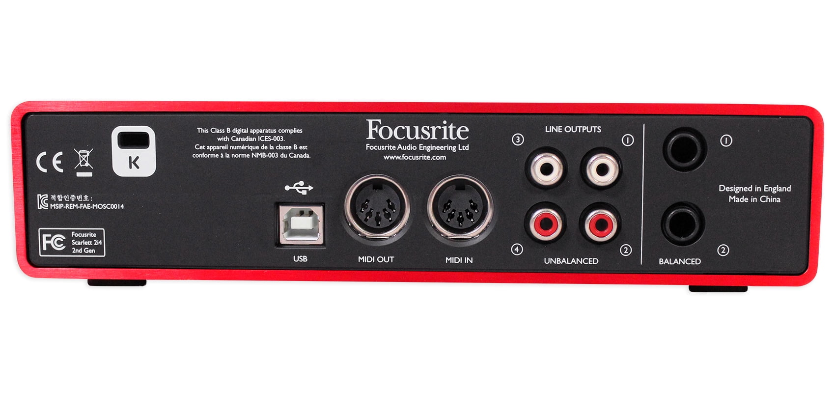 Focusrite SCARLETT 2I4 2nd Gen 192kHz USB Audio Recording
