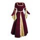 thumbnail image 2 of Womens Halloween Costumes 2024 Cosplay Gothic Dresses Women's Halloween Fashion Gold Velvet Vintage Leaf Sleeves Long Swing Dress, 2 of 5