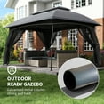 thumbnail image 6 of Outsunny 10' x 13' Patio Gazebo with Netting & Curtains, Dark Gray, 6 of 10