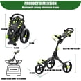 thumbnail image 3 of XDriveMax Golf Push Cart 3-Wheel Folding Pull Carts Lightweight with Cup Holders, scorecard Holders, and Storage, Perfect for Golf Clubs and Bags, Green, 3 of 5