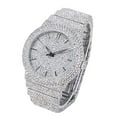 thumbnail image 3 of Men's 46mm Fully Iced Out Diamond Watch & Bracelet Set - Silver Dial, Chandelier Bracelet, 3 of 6