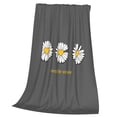 thumbnail image 3 of Junzan Keep Life Simple Daisy Flower Print Flannel Fleece Blanket Throw Blanket For Bed,Sofa,Couch,Travel,Camping(60"X50"), 3 of 9