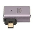 thumbnail image 1 of Convertisseur Micro HD à HD, Support Robuste 48Gbps 8K Résolution Boîtier en Alliage d'Aluminium Angle Gauche HD Femelle à Micro HD Adaptateur Plug And Play pour Téléviseurs pour Caméras, 1 of 7
