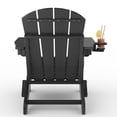 thumbnail image 3 of Set of 2 Folding Adirondack Chairs with Cup Holders - HDPE All-Weather Outdoor Patio Chairs, Black, 3 of 9