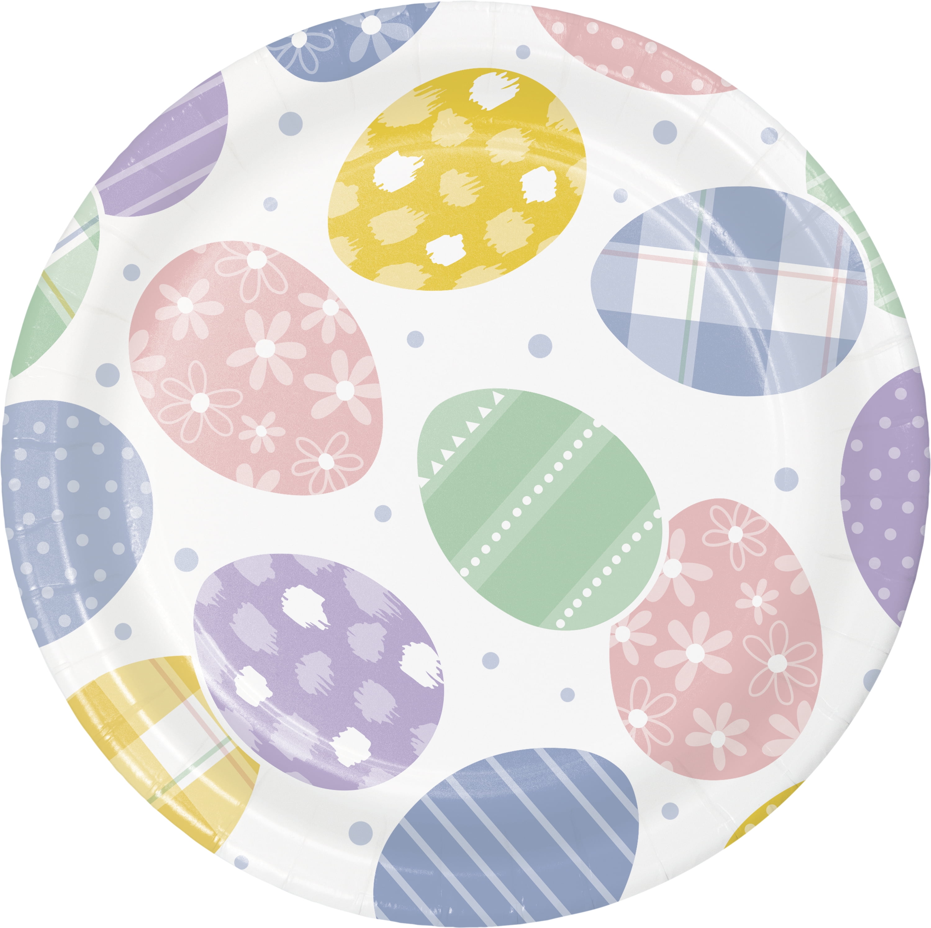 Way to Celebrate! Easter Eggs Dessert Paper Plates 7" 8 Ct Multicolor