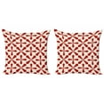 thumbnail image 1 of Ambesonne Abstract Throw Pillow Cover 2 Pack, Modern Intertwined Frames, 24", Vermilion and Ivory, 1 of 2