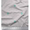 thumbnail image 1 of Soimoi Gray Rayon Crepe Fabric Leaves & Asterisk Symbol Decor Fabric Printed Yard 46 Inch Wide, 1 of 3