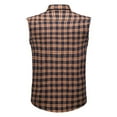 thumbnail image 5 of Button Up Shirt for Men Plaid Sleeveless Turndown Collar Shirt Classic Fit Casual Vest Lightweight Men Shirts Graphic, 5 of 9