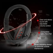 Leather USB Wired Stereo Micphone Headphone Mic Headset for Sony PS3 PS4 PC Game