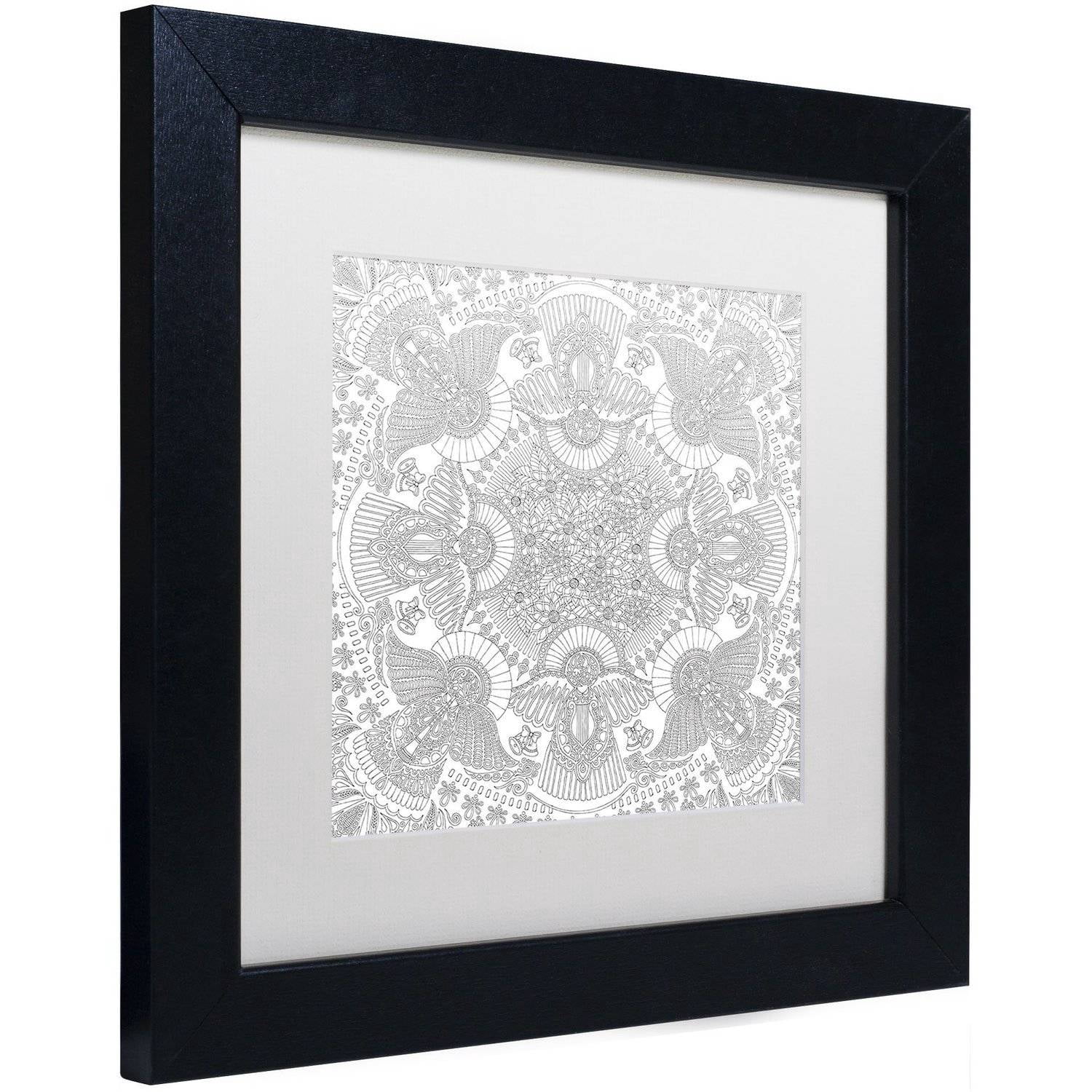 Trademark Fine Art "Christmas Angels" Canvas Art by Hello Angel, White Matte, Black Frame