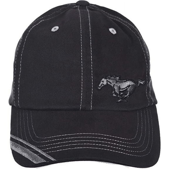 Ford Mustang Pony Logo Baseball Cap Car Auto Racing Hat Black Official Licensed