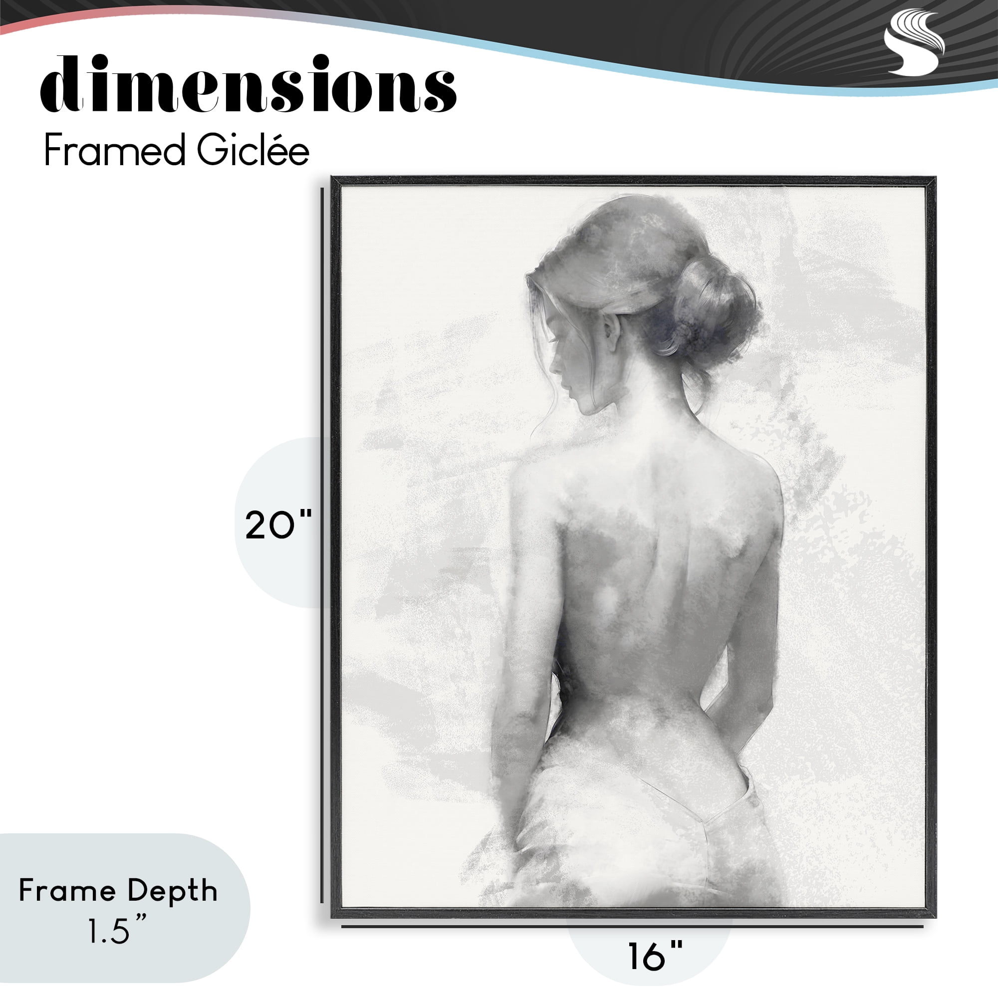 Stupell Industries Mine Elegant Figure Black Framed Giclee Art, design by Kim Allen