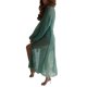 thumbnail image 4 of SAYOO , cárdigan de punto para mujer, moda, Color sólido, ganchillo, ahuecado, manga larga, informal, estilo suelto, abrigo con cinturón, Tops largos SAYOO  Moda, 4 of 5