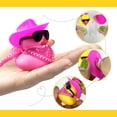 thumbnail image 3 of Pato vaquero con bufanda, sombrero y gafas de sol, Mini pato de baño, juguetes para cumpleaños, natación, fiesta, regalo, decoraciones, 12 Uds., 3 of 5