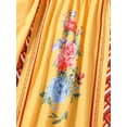 thumbnail image 5 of Drtj Girls' Yellow Floral Boho Dress, Summer Casual Sundress for Ages 8 - 12, 5 of 6