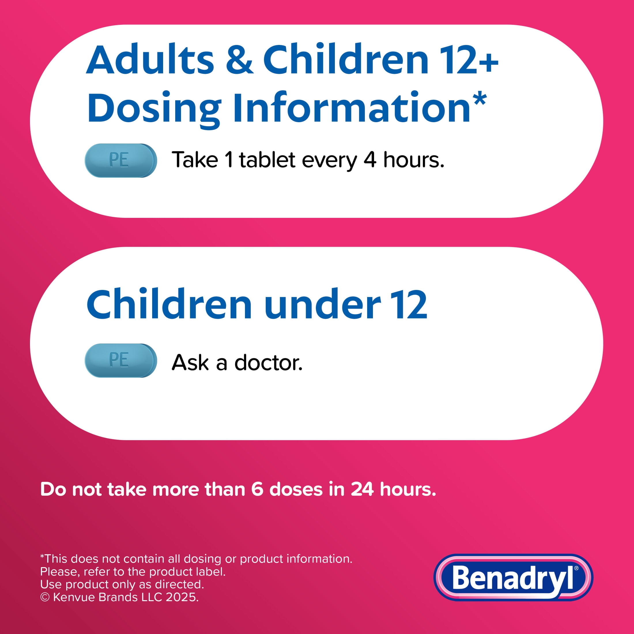 Benadryl Allergy Plus Congestion Ultratabs Allergy Medicine, 24 Count