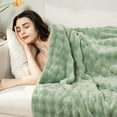 thumbnail image 2 of Sage Green Fleece Throw Blanket,Super Soft Lightweight Fuzzy Blanket for Couch Bedroom Home Decor,Cozy Fluffy Bubble Blanket Gifts for Women Men Girls,50"×60", 2 of 6