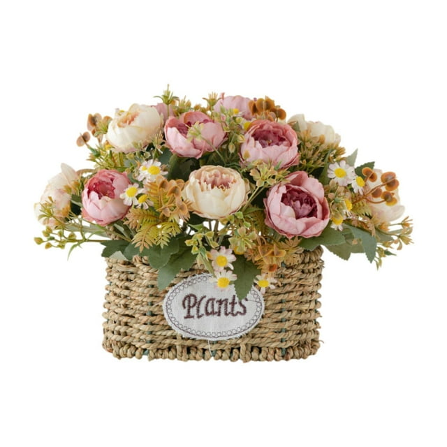 Flores artificiales con cubierta central decoración del hogar suministros de fiesta de regalo decoración de escritorio para la oficina de bodas Rosa