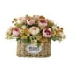 thumbnail image 1 of Centro de mesa con flores artificiales y cesta, suministros para fiestas, decoración reutilizable. Rosa, 1 of 9