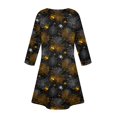 thumbnail image 6 of WTOBBY Women's Halloween Printed Fashionable V-Neck Button 3/4 Sleeve Pocket Dress - Spooky and Chic Dress with V-Neck Design, Ideal for Halloween Parties,Black L, 6 of 6