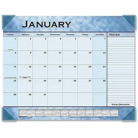 - At-A-Glance Slate Blue Monthly Desk Pad Calendar