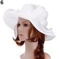 thumbnail image 2 of Walbest Fashion Women Lace Wide Brim Flower Flat Sun Hat Wedding Tea Party Church Cap, 2 of 7