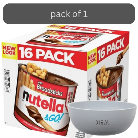 Nutella & GO! Hazelnut and Cocoa Spread   Breadsticks, 1.8 oz., 16 pk with bowl by OMA