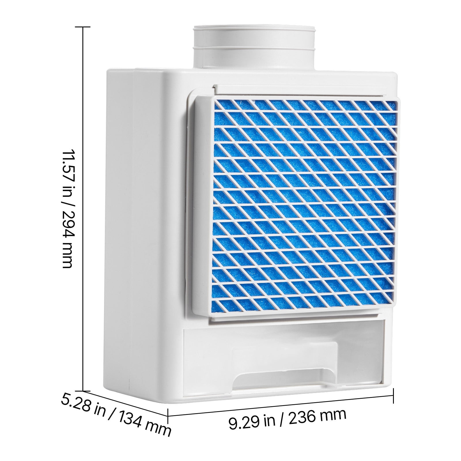KFFKFF 3-in-1 Indoor Dryer Vent Kit, Durable ABS Material with Water Drawer for 4-inch Exhaust Port, Overheating Alert System & Includes 4 Purification Pads, Compatible with Electric Clothes Dryers
