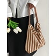 thumbnail image 5 of Kukuzhu Canvas Hobo Bag Tote Bag Women Large Stripe Shoulder Bag Chic Crossbody Bag, 5 of 7