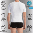 thumbnail image 3 of Men's FarmaCell 419B Breeze Short Sleeve Firm Control Shaping T-Shirt (White L), 3 of 10