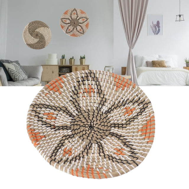 Decoración de Cesta de Pared de Estilo Bohemio 1 Pieza Hecha a Mano Colgante de Algas Marinas Decoración de Pared Tejida Redonda Hecha a Mano para Sala de Estar Dormitorio ANGGREK Otros