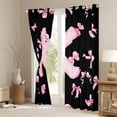 thumbnail image 3 of Feelyou Pink Initial K Letter Black Out Curtains, Princess Cartoon Ribbon Curtains Pack of 2 (42x63 Each), Fashion Buffalo Bowknot Bedroom Curtains, Blackout Curtains Bedroom Decor, 3 of 6