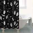thumbnail image 4 of Black White Halloween Hand Tarot Bat Pattern Shower Curtain 36"x72" ,Bathroom Decorative Shower Curtains Set with 12 Hooks,Modern Waterproof Washable Shower Curtain, 4 of 6