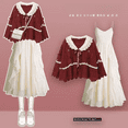 thumbnail image 1 of Winter Red Sweater Set For Women Tank Dress 2-piece Set Christmas Style Elegant, 1 of 5