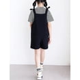 thumbnail image 3 of Happy Cherry Sleeveless Jumpsuit for Kids Casual Spaghetti Strap Romper Girls Summer Cotton Overalls Short Pants with Pockets 11-12 Years, 3 of 7