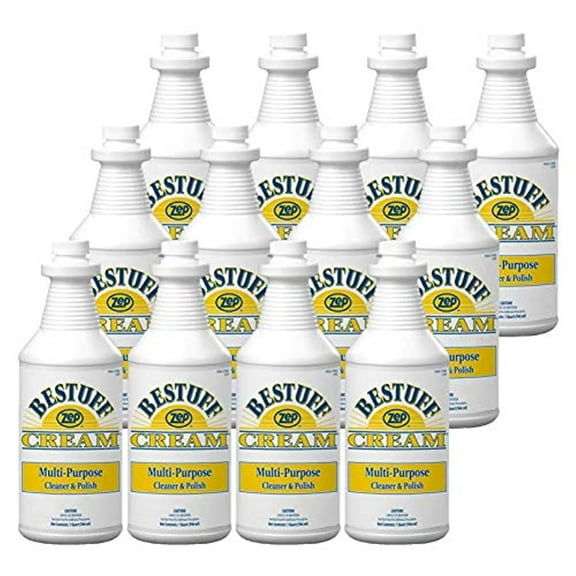 Zep Bestuff Multi-Purpose Cleaner and Polish Cream - 32 oz (Case of 12) 106601- Achieve an Effortless Clean and Ultimate Shine on Any Surface with Easy-To-Use Formula