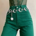 thumbnail image 2 of 2DXuixsh Womens Belts Western Metal Concho Belt for Women Cow Girl Chain Belts for Dresses Jeans Punk Gothic Vintage Hop Sun Moon High Waist Metal Belts Silver, 2 of 9