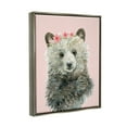 thumbnail image 4 of Stupell Industries Fuzzy Bear with Floral Crown Animals & Insects Painting Gray Floater Framed Canvas Art Print Wall Art, 17 x 21, 4 of 10